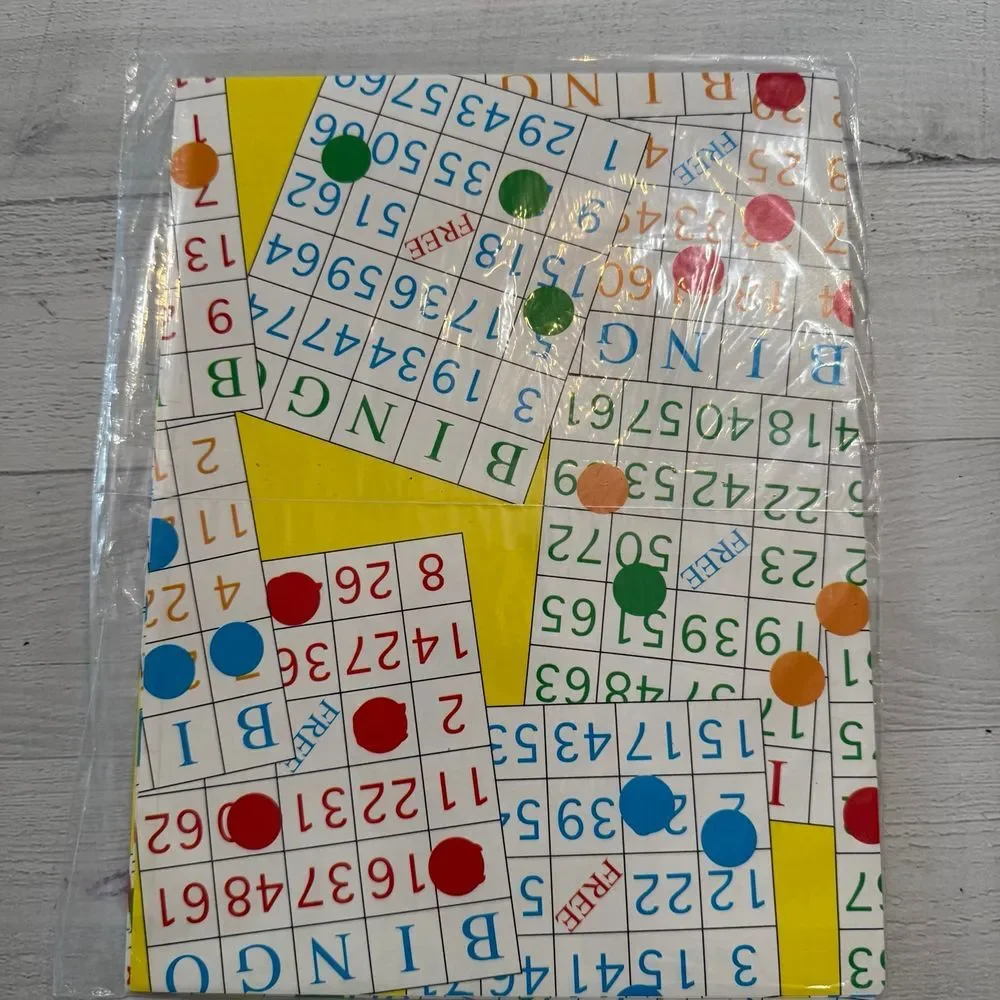 Vintage American greetings bingo wrapping‎ paper sheets